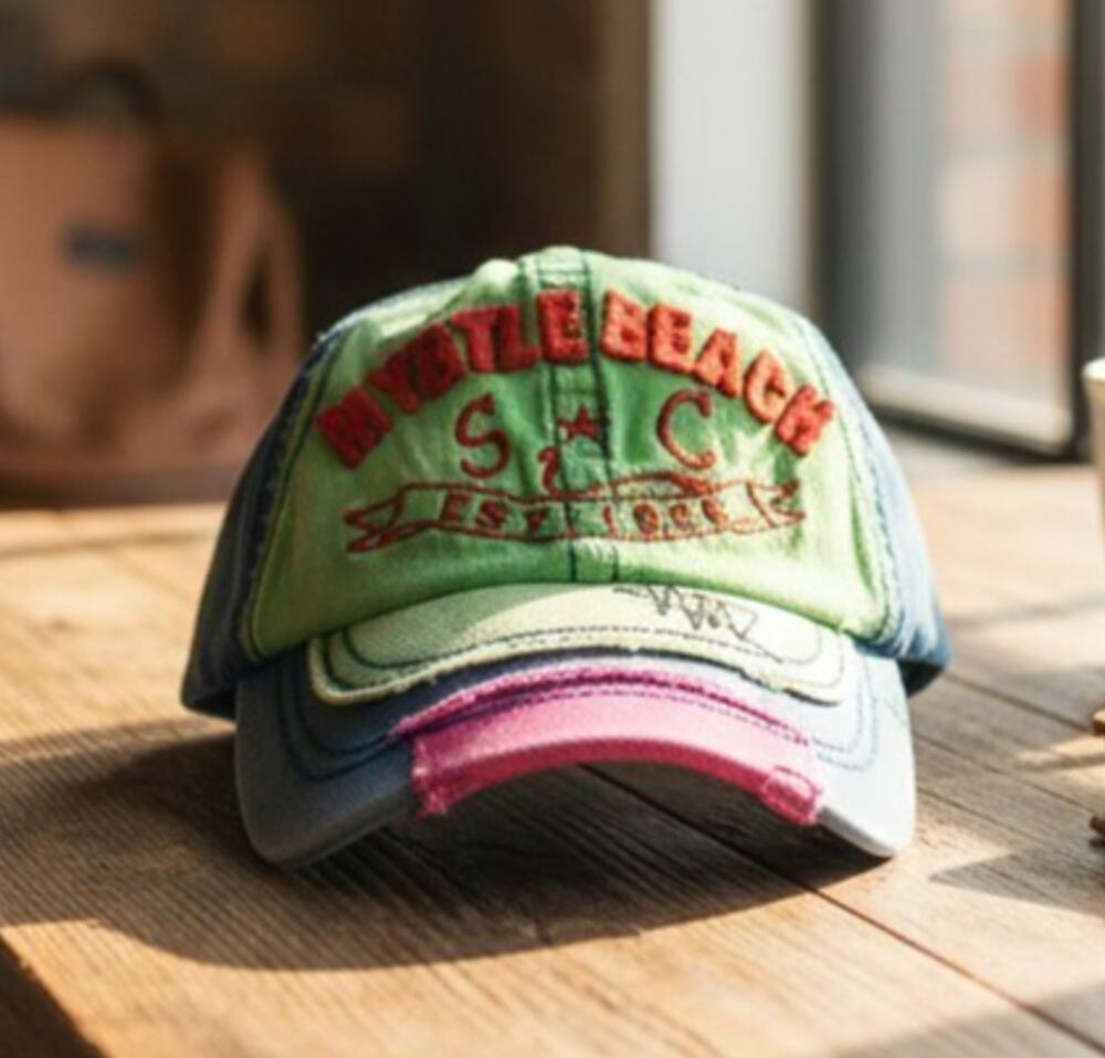 Myrtle Beach South Carolina Strand Headwear Ball Cap Hat Multicolor Adjustable